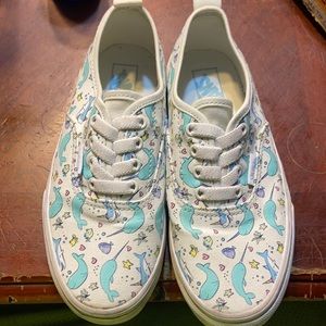 Vans shoes with unicorn whales